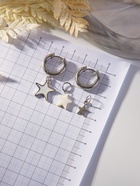 Серьги со съёмным элементом «Трансформер» звёзды, белые в серебре - Фото 5