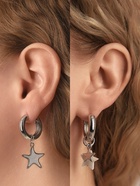 Серьги со съёмным элементом «Трансформер» звёзды, белые в серебре - Фото 2