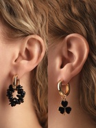 Серьги со съёмным элементом «Трансформер» клевер-сердце, цвет чёрный в золоте - Фото 2