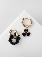 Серьги со съёмным элементом «Трансформер» клевер-сердце, цвет чёрный в золоте - Фото 11