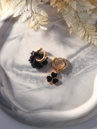 Серьги со съёмным элементом «Трансформер» клевер-сердце, цвет чёрный в золоте - Фото 9