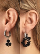 Серьги со съёмным элементом «Трансформер» клевер-сердце, цвет чёрный в серебре - Фото 4