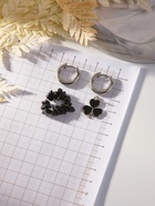 Серьги со съёмным элементом «Трансформер» клевер-сердце, цвет чёрный в серебре - Фото 3