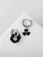 Серьги со съёмным элементом «Трансформер» клевер-сердце, цвет чёрный в серебре - Фото 6