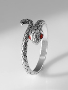 Кольцо «Змея», завиток, красное в серебре, безразмерное - Фото 2