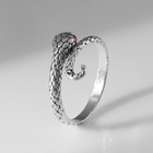 Кольцо «Змея» завиток, цвет красный в серебре, безразмерное - Фото 3