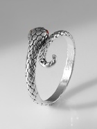 Кольцо «Змея», завиток, красное в серебре, безразмерное - Фото 3