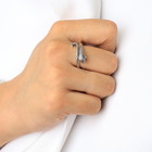 Кольцо «Змея» завиток, цвет красный в серебре, безразмерное - Фото 2