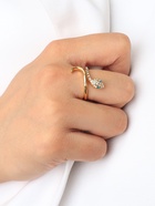 Кольцо «Змея» миниатюрная, бело-зелёное в золоте, безразмерное - Фото 2