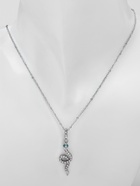 Кулон на цепочке «Змея», изящная мини, бело-зелёный в серебре 10484397