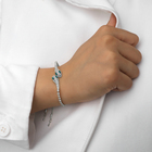 Браслет со стразами «Змея», цвет зелёный в серебре - Фото 3