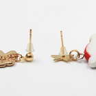 Серьги висячие «Новогодние» медведь, цветные в золоте - Фото 5