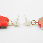 Серьги висячие «Новогодние» медведь с подарком, цветные в золоте - Фото 5