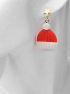 Серьги висячие «Шапка» звезда, варежка, цвет бело-красный в золоте - Фото 3