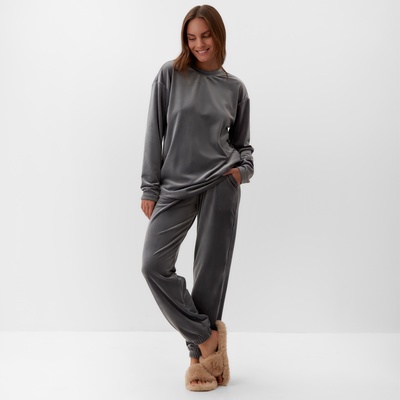 Костюм женский (свитшот, брюки) KAFTAN Plushy, размер 40-42, серый