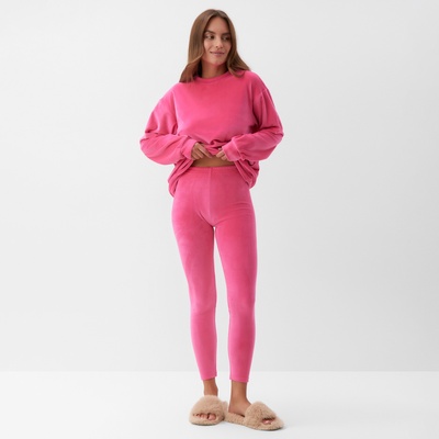 Костюм женский (свитшот, леггинсы) KAFTAN Plushy, размер 40-42, фуксия