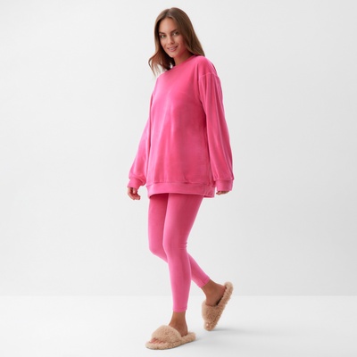 Костюм женский (свитшот, леггинсы) KAFTAN Plushy, размер 40-42, фуксия