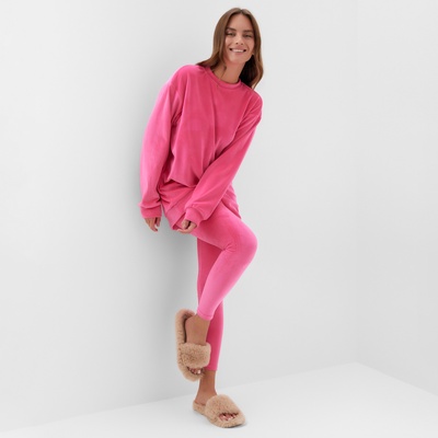 Костюм женский (свитшот, леггинсы) KAFTAN Plushy, размер 40-42, фуксия