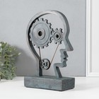 Сувенир полистоун бюст "Человек с шестерёнками в голове"  16х8х26 см - фото 25472876