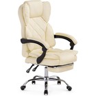 Кресло для руководителя Kolsonметалл/экокожа, хром/кремовый 64x68x114 см 10510432