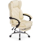 Кресло для руководителя Kolsonметалл/экокожа, хром/кремовый 64x68x114 см 10510432