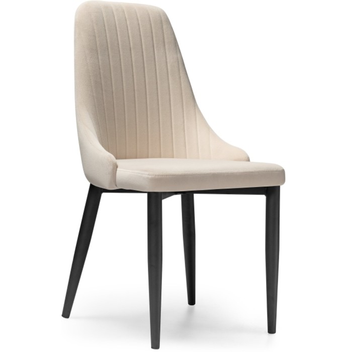 Стул для кухни Kora, на металлокаркасе, цвет чёрный/бежевый - Фото 1