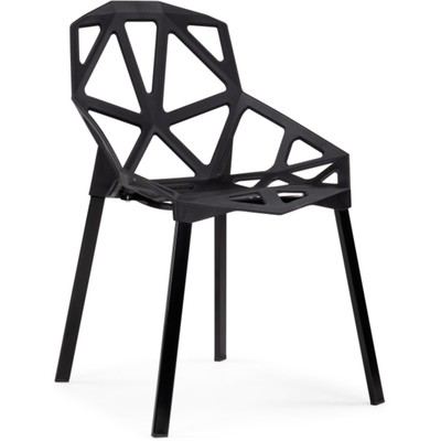 Пластиковый стул One PC-015 металл/пластик, черный 55x56x80 см