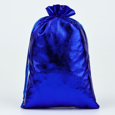 Мешочек подарочный парча «Новогодний подарок», синий, 16×24 см