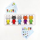 Головоломка деревянная для детей. Повтори по образцу «Котики» - Фото 2