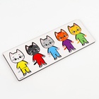 Головоломка деревянная для детей. Повтори по образцу «Котики» - Фото 4