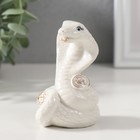Сувенир керамика "Кобра денежная" белая с золотом набор 3 шт 4,5х6х8,5 см - фото 25440912