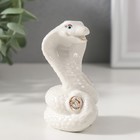 Сувенир керамика "Кобра денежная" белая с золотом набор 3 шт 4,5х6х8,5 см - фото 25440913