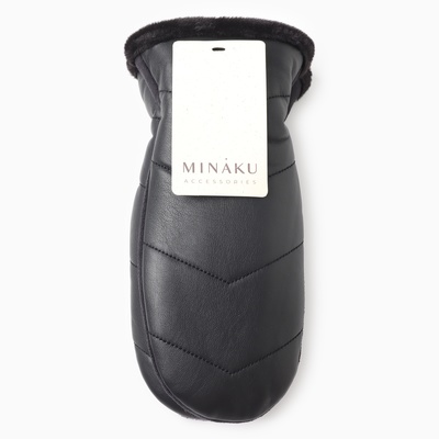 Варежки женские MINAKU, чёрные, 25 см