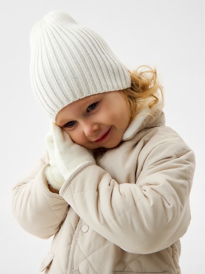 Перчатки для девочки MINAKU, белые, 14 см