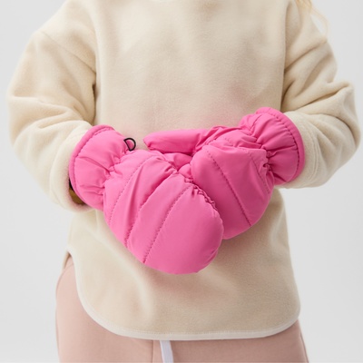 Варежки зимние детские MINAKU, ярко-розовые, 15 см