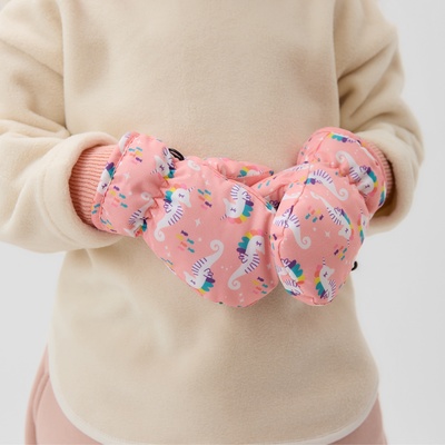 Варежки зимние детские MINAKU, персиковые, 15 см