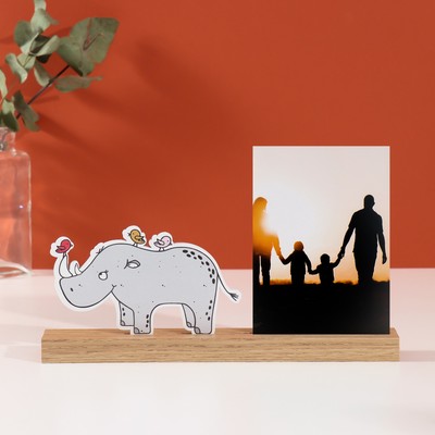 Фоторамка для фото 10×15 см «Носорог с птичками», 4×27.3×14 см