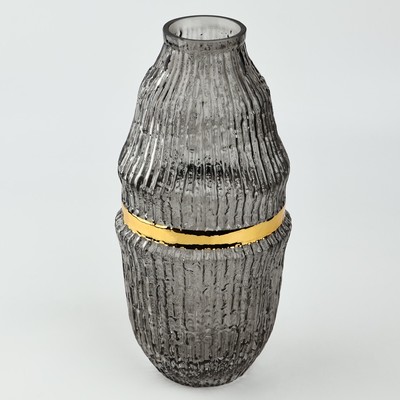 Ваза для цветов «Смоки» из черного стекла 31.5×15×15 см