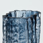 Ваза "Марбл блу" из синего стекла 20,5*15,5*10 см - фото 25501280