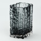 Ваза "Марбл блэк" из черного стекла 20.5*15.5*10 см - фото 25501287