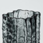 Ваза "Марбл блэк" из черного стекла 20.5*15.5*10 см - фото 25501288