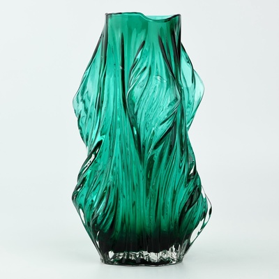 Ваза для цветов «Изумруд» из зеленого стекла 32×10.5×10.5 см
