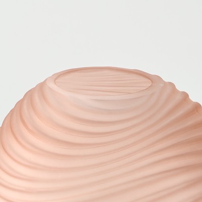 Ваза для цветов «Аура» из бежевого стекла 20×17×17 см