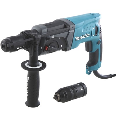 Перфоратор Makita HR2470FT, 780 Вт, SDS+, 3 режима, 2.7 Дж, кейс, б/съемный патрон