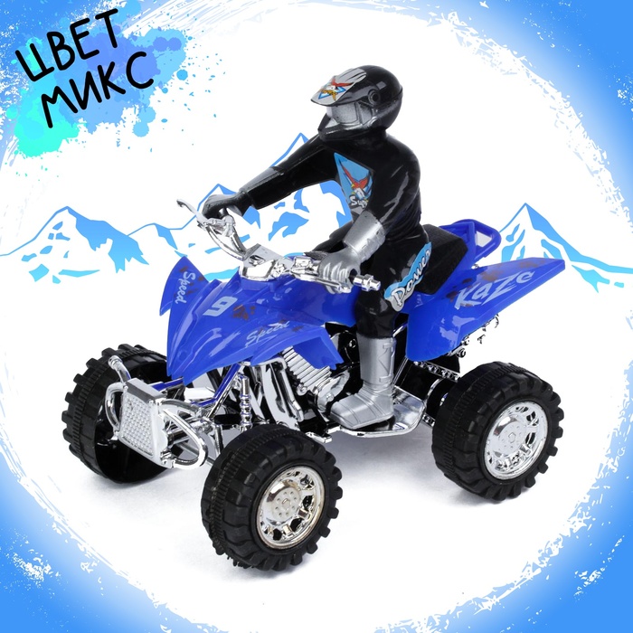 Мотоцикл инерционный «Квадрик», с гонщиком, цвета МИКС - фото 1875810073