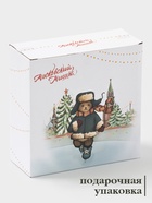 Салатник новогодний Доляна «Московский мишка», 580 мл, 15.5×6 см, фарфор, белый - Фото 5