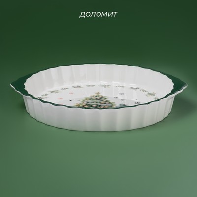 Блюдо для запекания новогоднее Доляна «Приближение чуда», 28.8×25×4.3 см, белое