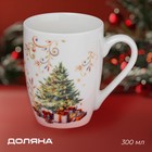 Новогодняя кружка для чая Доляна «Волшебное дерево», 300 мл, фарфор, цвет белый - Фото 1