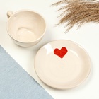 Чайная пара "Элегант" 0,25л / 11х6,5см + блюдце 15см, валентинка - фото 25441249