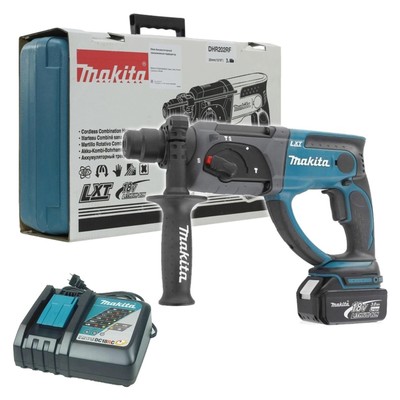 Перфоратор аккумуляторный Makita DHR202RF, 18 В, 3 Ач, SDS+, 3 режима, 1.9 Дж, 4000 уд/мин